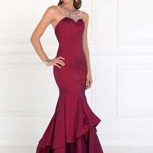 High Neck Sleeveless Mermaid Prom Dress GSGL2290